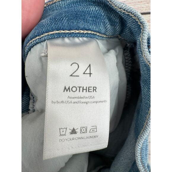 Mother The Super Stunner Ankle Double Vision Heart Jeans Womens 24 Blue - Picture 8 of 11